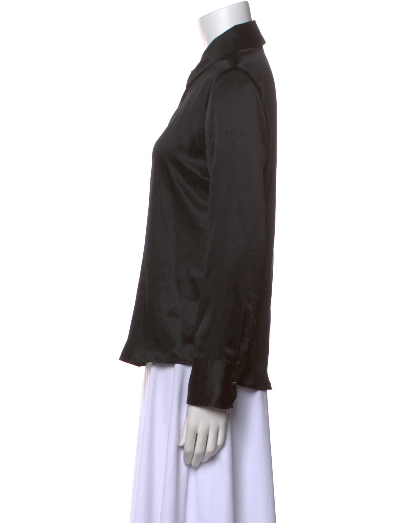 Reformation Silk Long Sleeve Button-Up Top